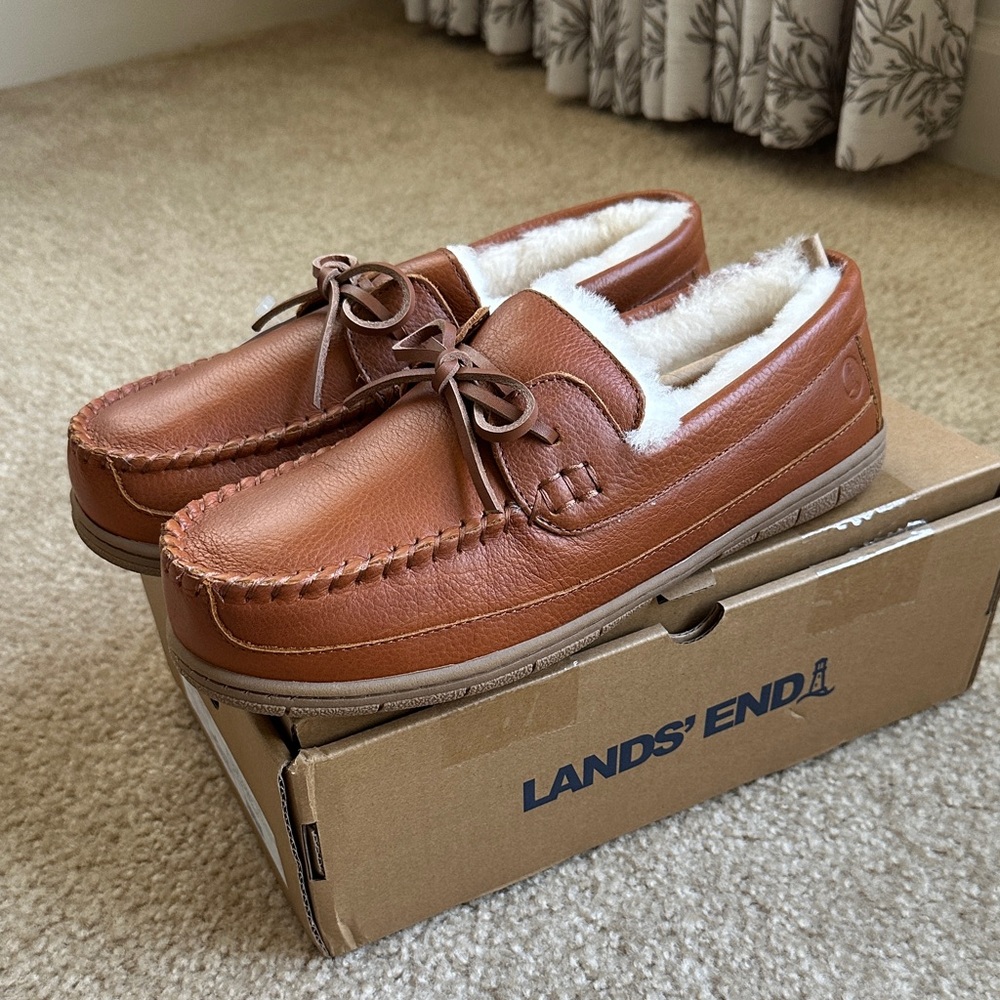 Lands' End Men's Tan Leather Loafers
